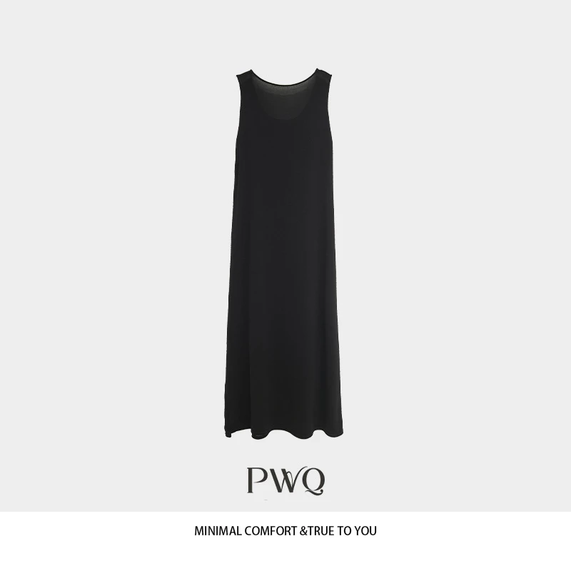 【舒适日常】连衣裙U领背心裙纯色天丝无袖宽松纯欲XN-25416XL13