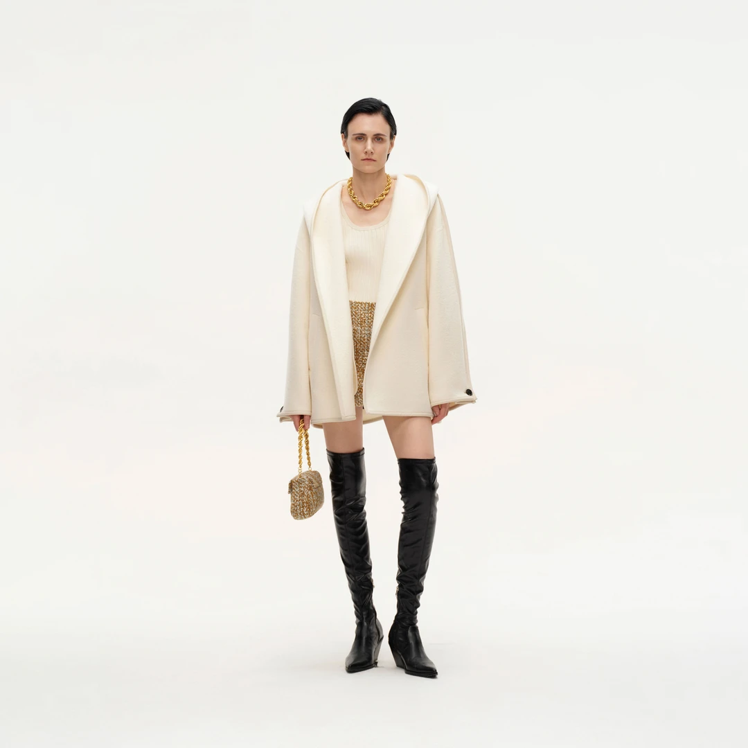 ATELIO · 超细羊毛连帽短大衣