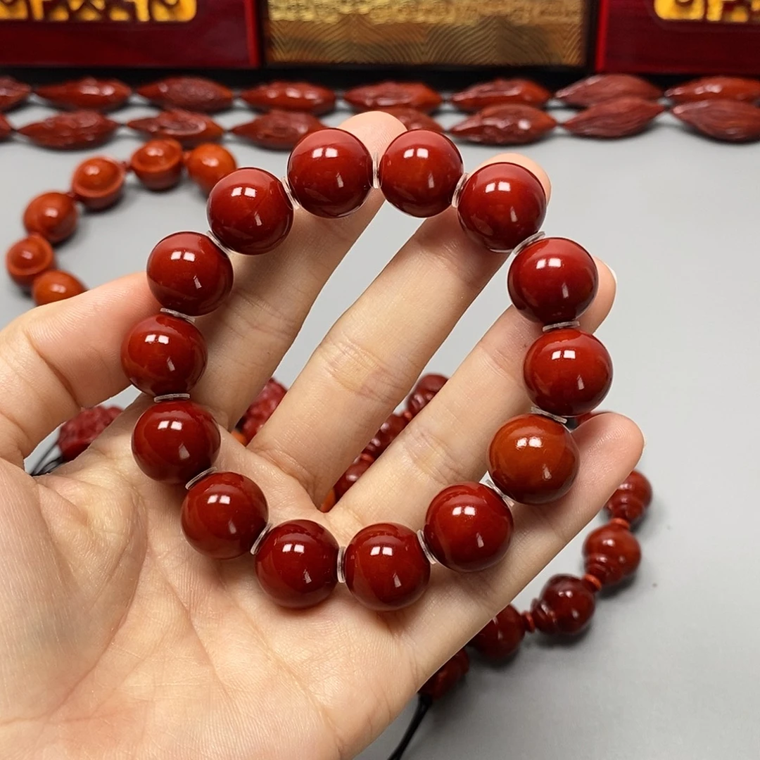 手串橄榄核正圆光珠