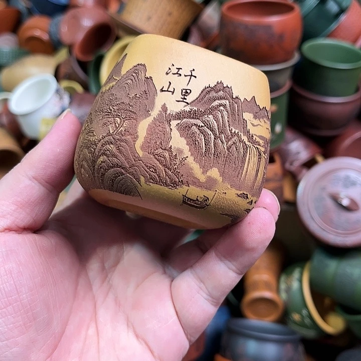 紫砂茶杯全手工紫砂主人杯