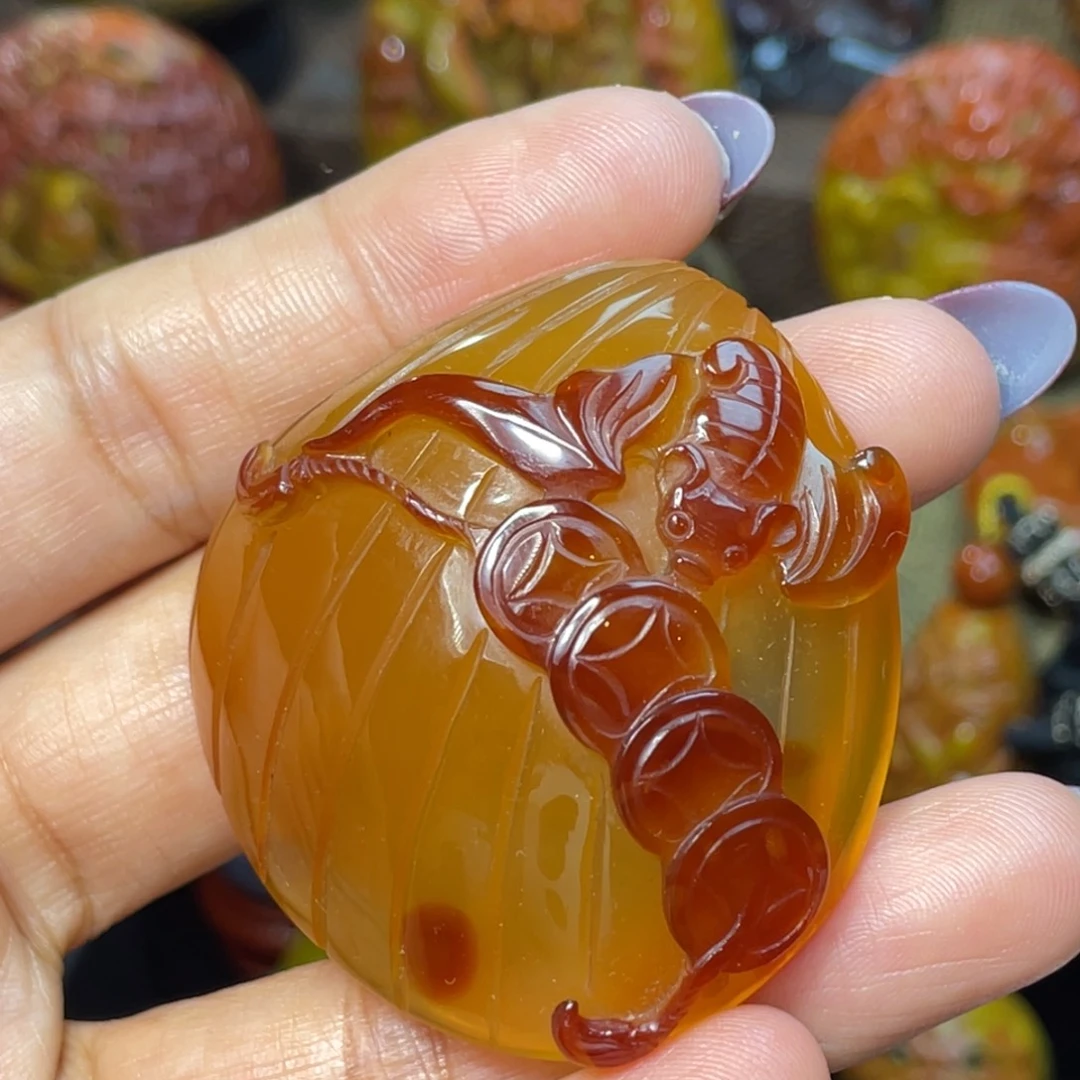 玛瑙/玉髓未镶嵌珠宝奇石尚品北红贝贝有钱