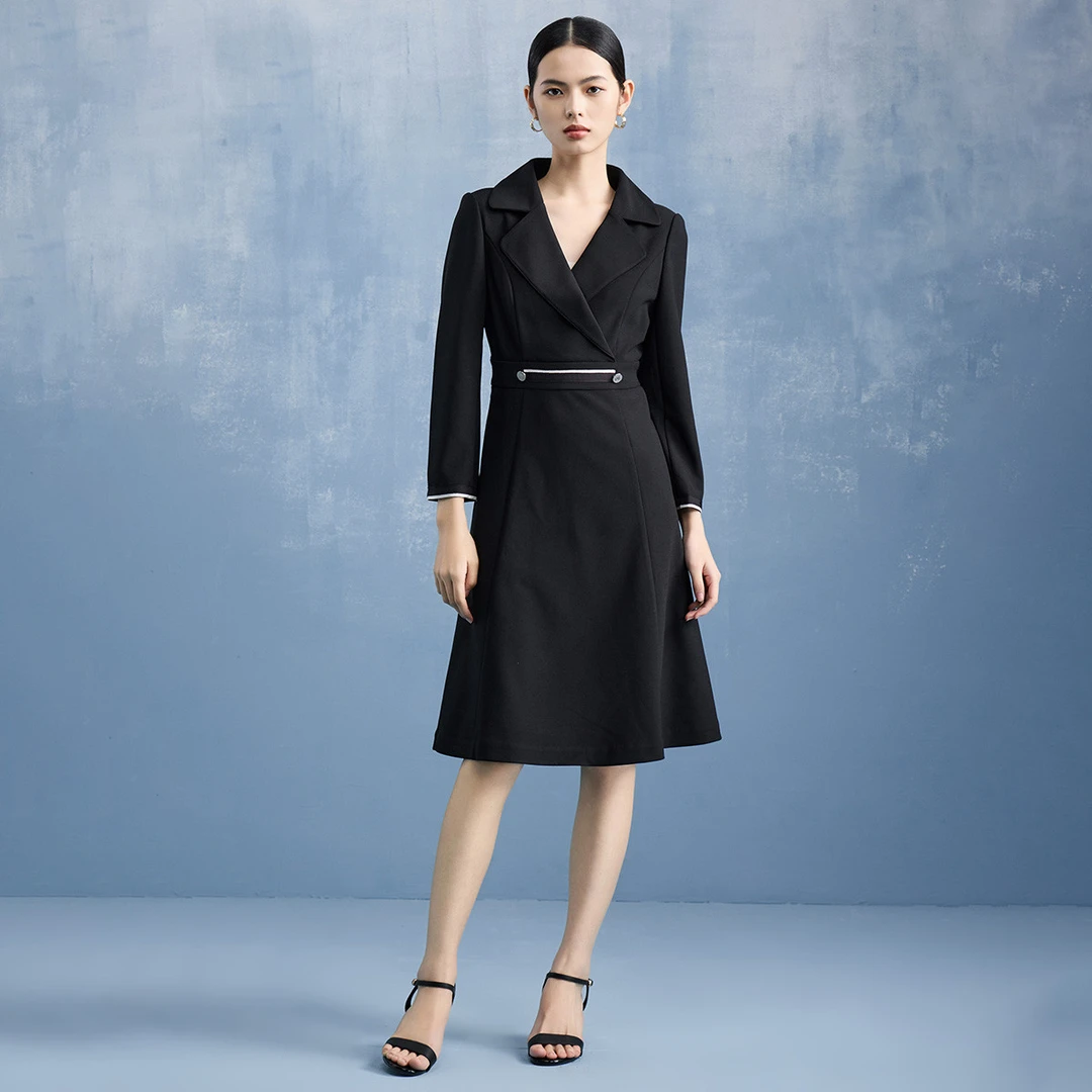 【粉丝专属】显瘦优雅收腰高级感气质时尚连衣裙VDS211DRX0