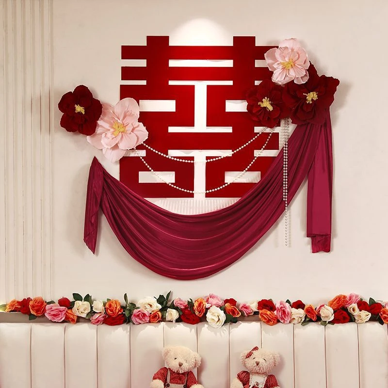 婚房布置套装2026新款女方卧室男方新房婚礼高级喜字床头装饰结婚