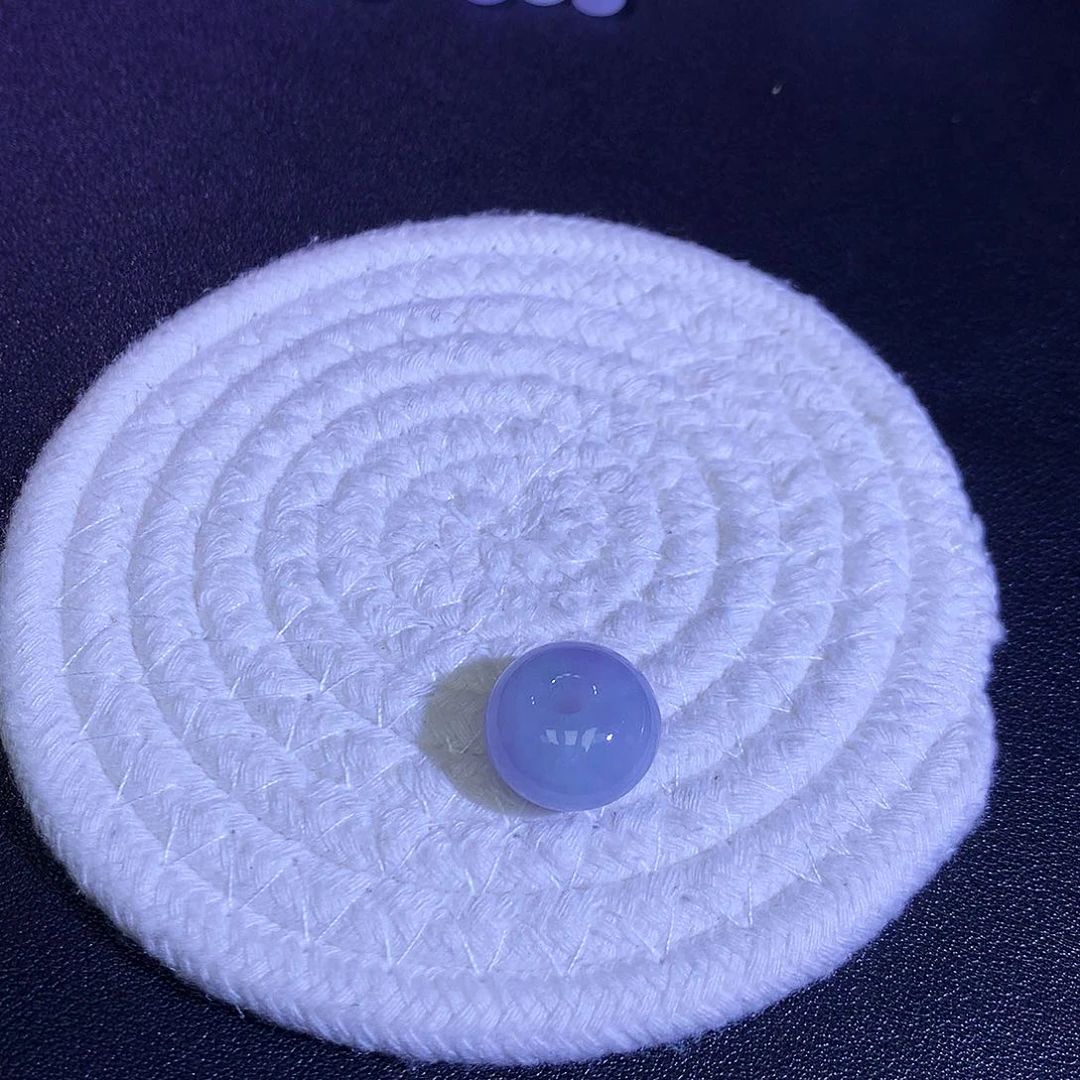 散珠翡翠天然缅甸翡翠大鼓珠卡17.7厚12.1粉紫