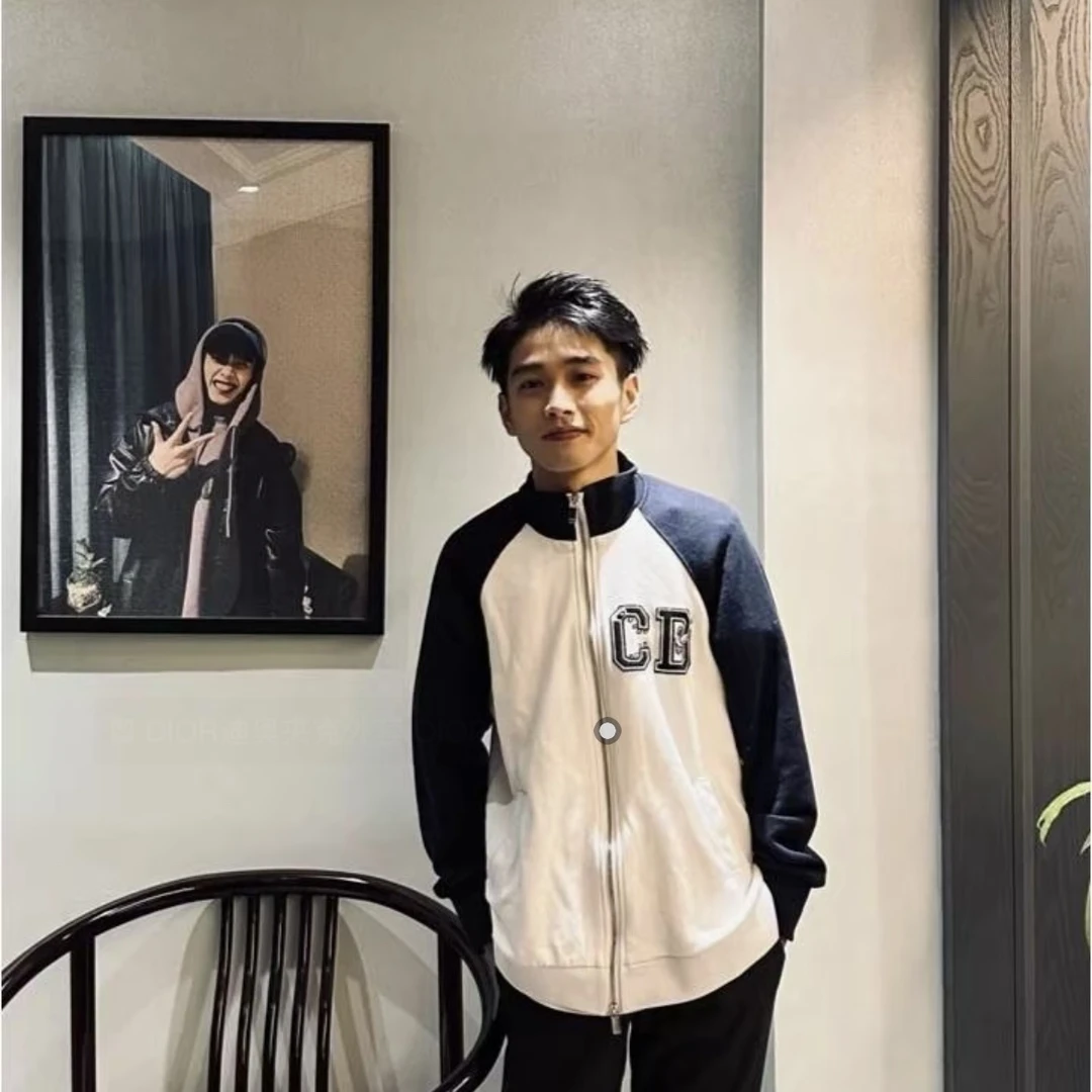99新 DIOR/迪奥 4518/DIOR 拼色Logo刺绣字母印花长袖/XS码