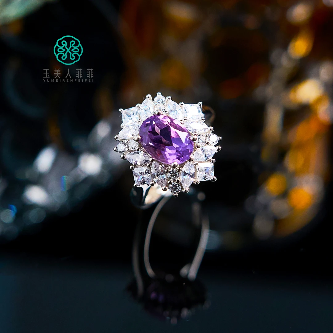 玉美人菲菲*S925水晶戒指约17*15mm约1克拉