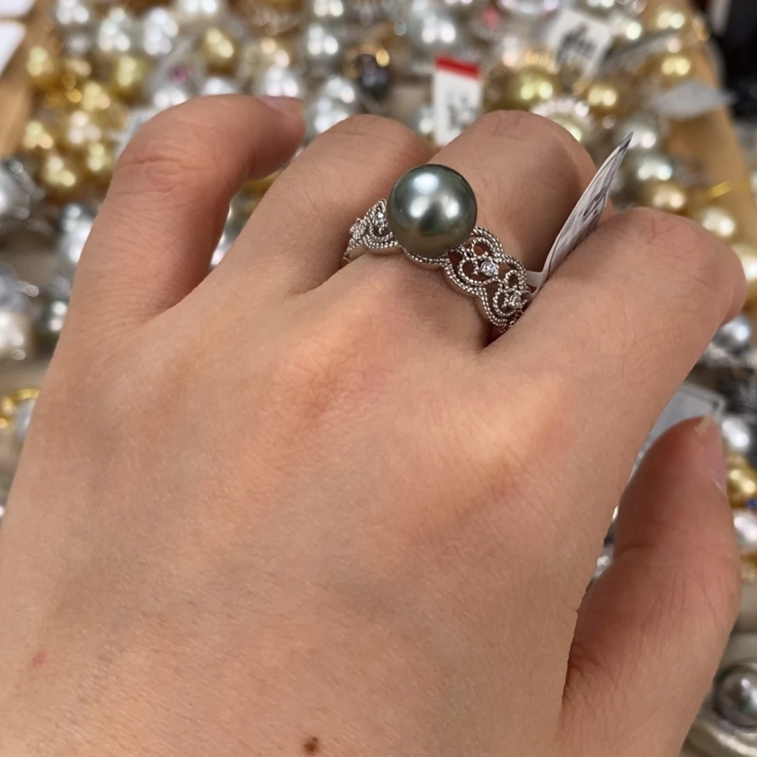戒圈海水珍珠银S925镶嵌