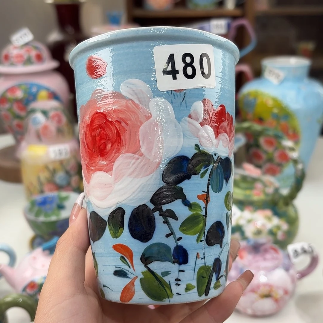 瓷片景德镇手绘高温釉下彩陶瓷茶具