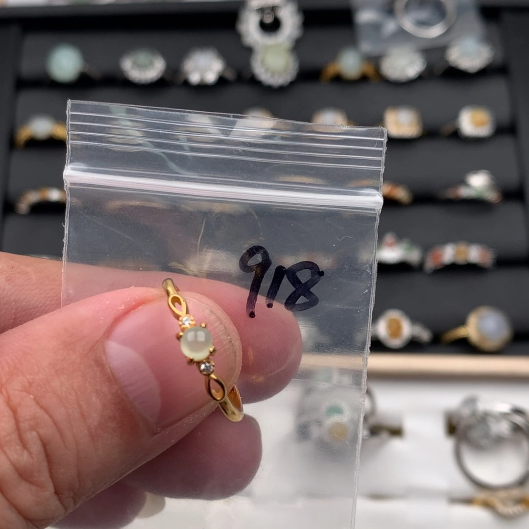 翡翠银S925镶嵌戒圈918