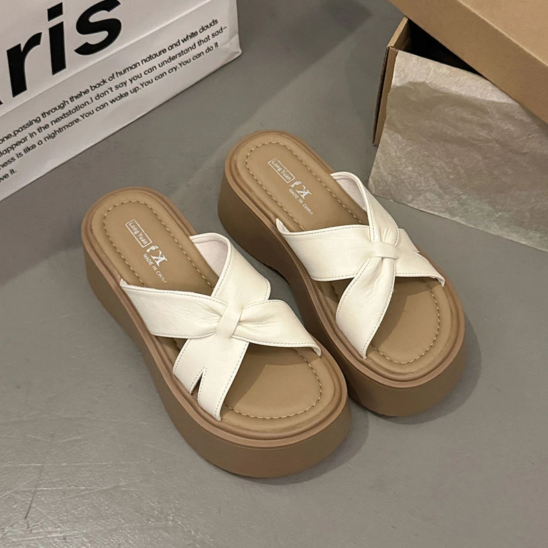 韩版增高厚底拖鞋女2025夏季新款外穿时尚百搭休闲软底防滑半拖鞋