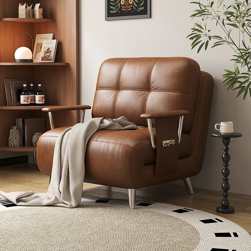 中古风猫抓皮芬迪沙发床2025新款小户型复古风芬迪沙发床折叠款