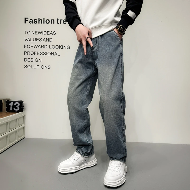 男士牛仔裤春季2025新款爆款水洗复古百搭宽松直筒裤潮牌男装裤子