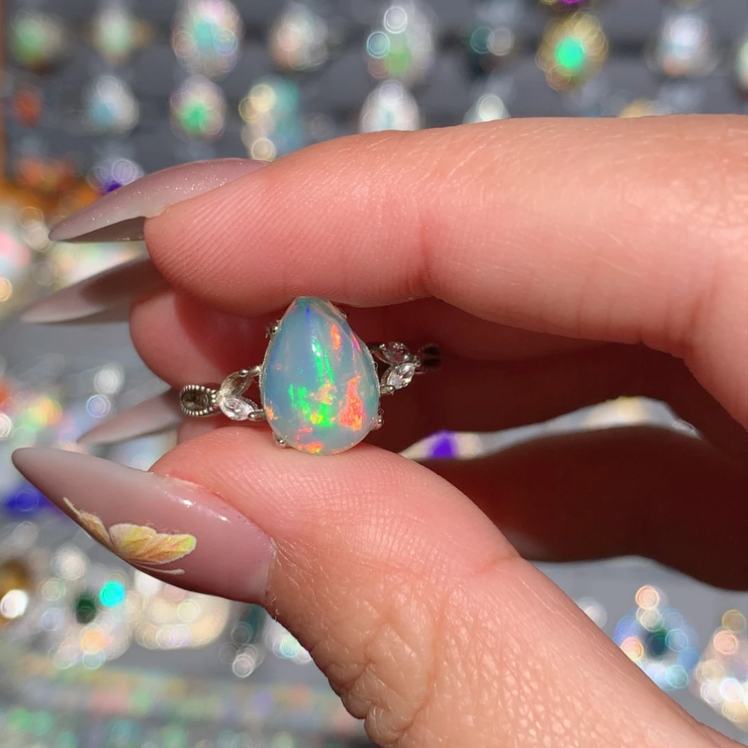 欧泊欧泊戒指y银S925镶嵌