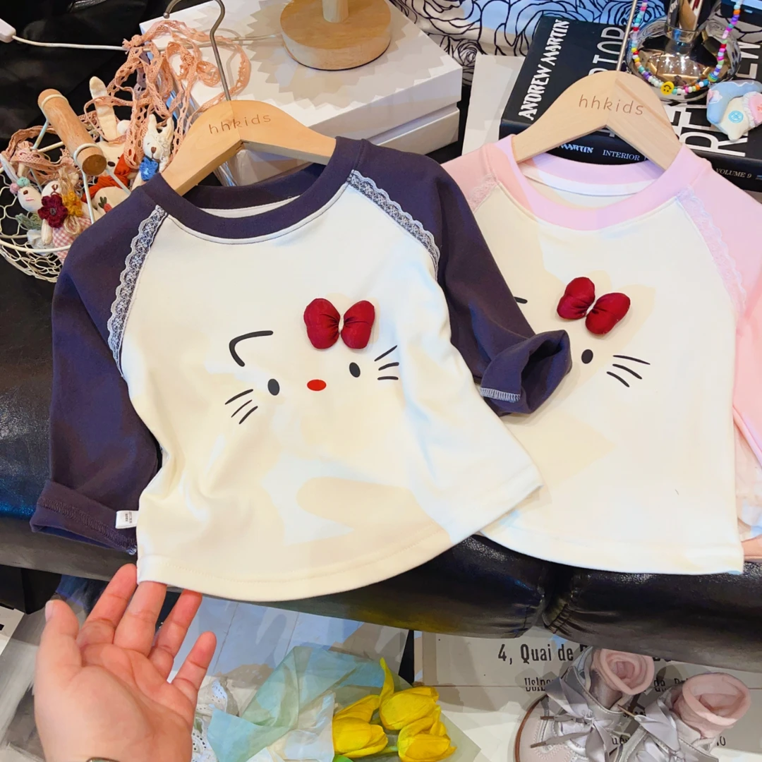 儿童春秋韩版拼接卫衣女童长袖卡通上衣女宝宝A类新款秋季打底衫