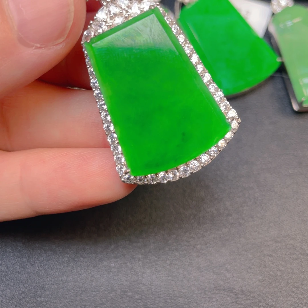 翡翠银S925镶嵌吊坠(不含链)