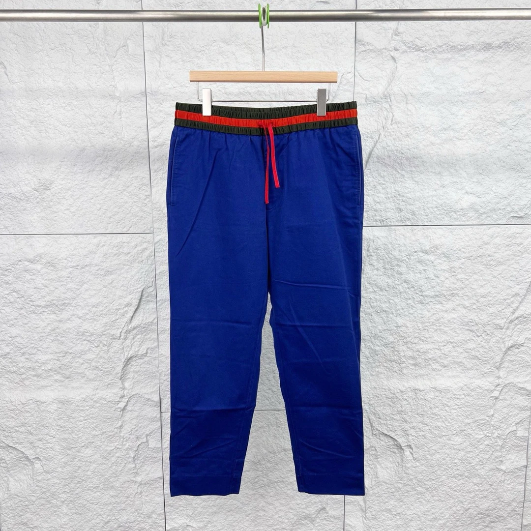 99新 GUCCI/古驰 50码/蓝色织带抽绳休闲长裤/15535736