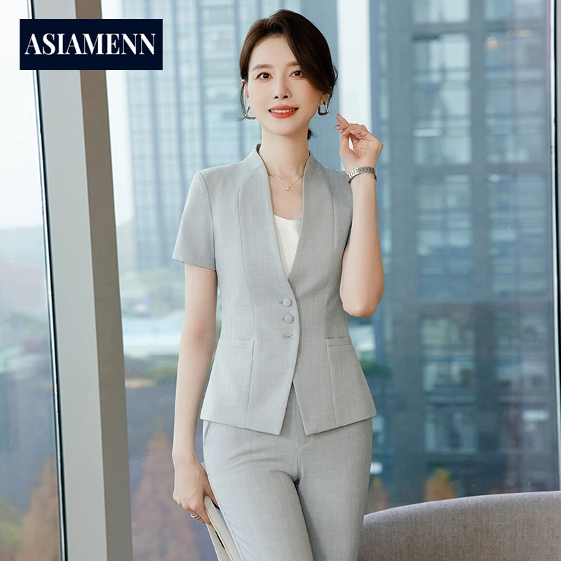 高级感西装套装女士夏季2025新款2025新款时髦洋气两件套面试工装