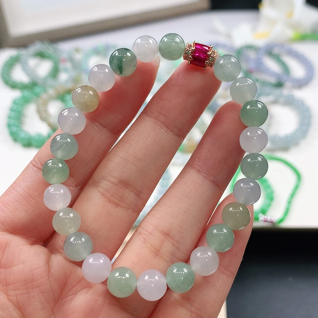 翡翠未镶嵌手链7.4mm