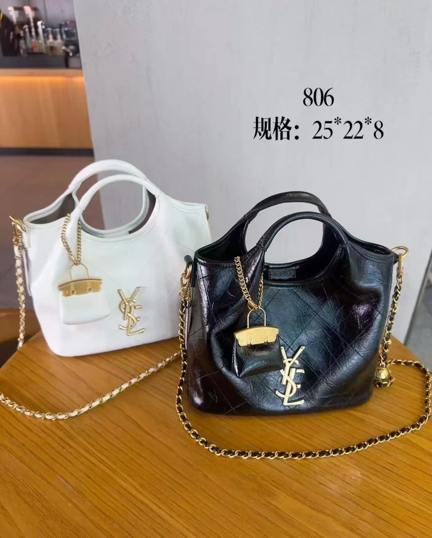 2025新款小香风女包复古手提子母包油蜡皮休闲链条斜挎包百搭