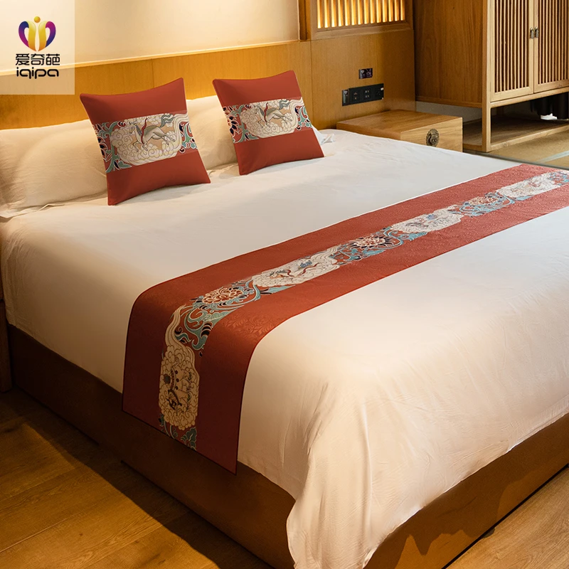 民族风床旗床尾巾民宿宾馆酒店布草床上用品轻奢高端床盖装饰搭巾