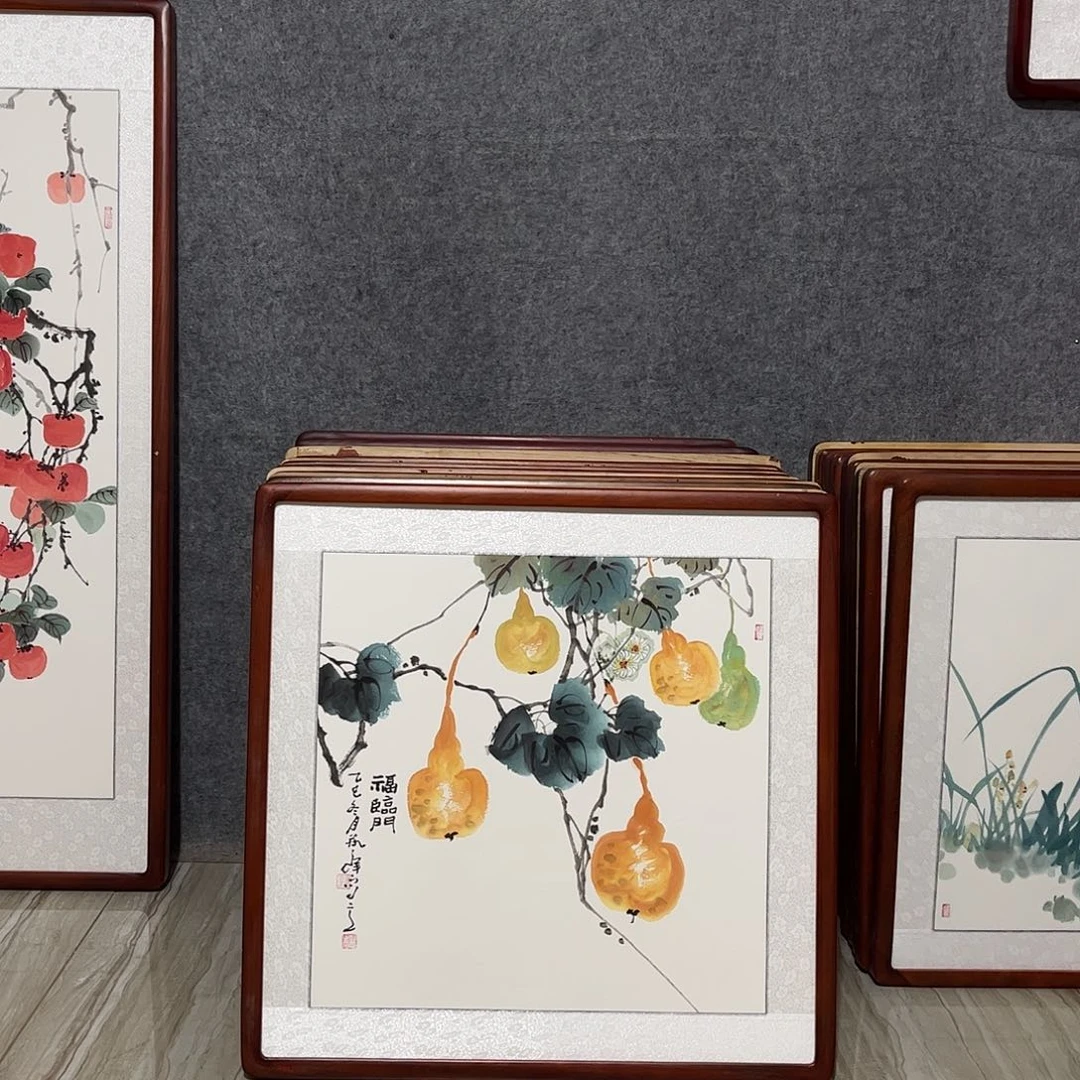 国画书画作品带框63×63