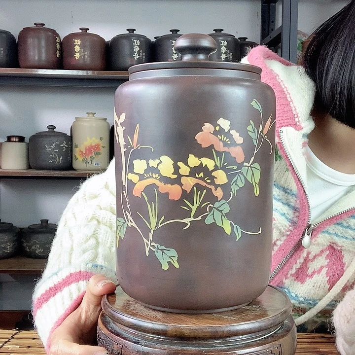 罐微瑕精磨彩填醒茶罐罐