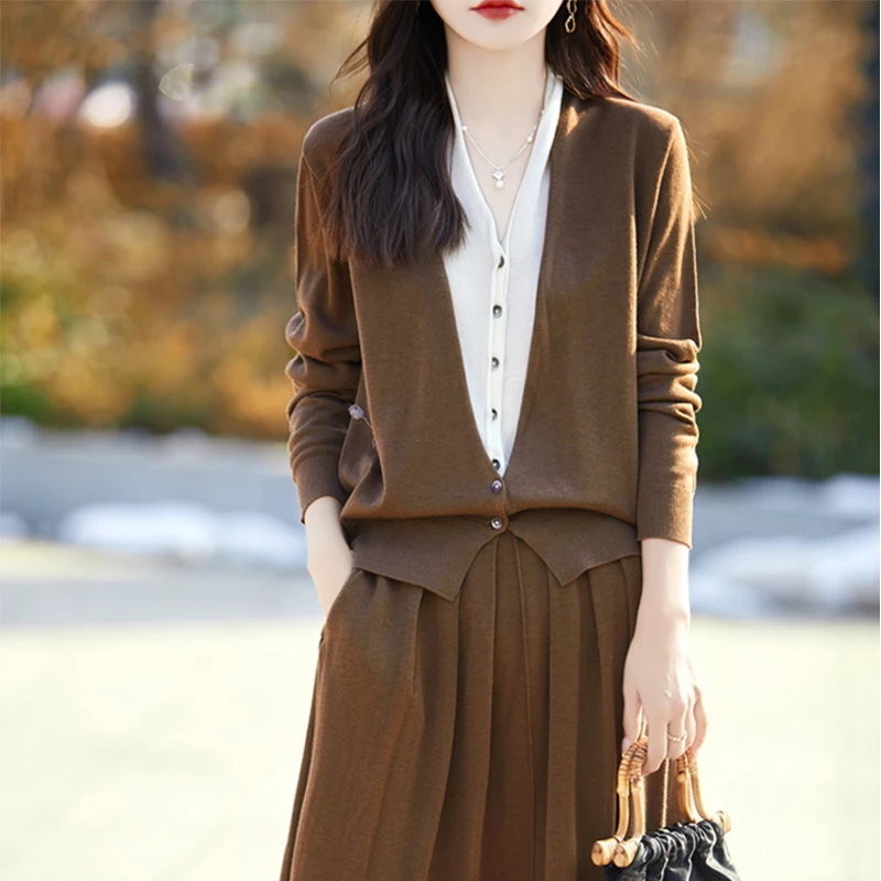 秋冬时尚新款！宽松假两件100羊毛打底衫 SY-24011