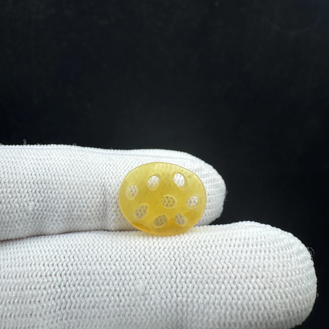 D5483【瑕疵】天然原矿蜜蜡 藕片13.5*17.1mm支持复检假一罚十