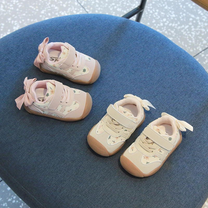 宝宝鞋子年秋季新款小童女宝宝甜美运动鞋子蝴蝶结公主休闲鞋6807