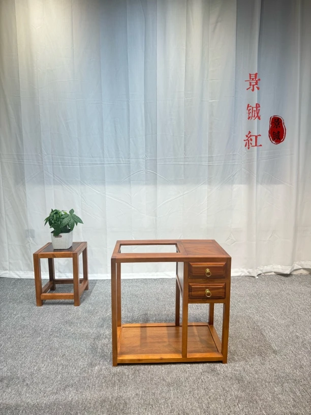 南美胡桃木家用客厅单双抽茶水柜（不包邮）新中式家具茶边柜