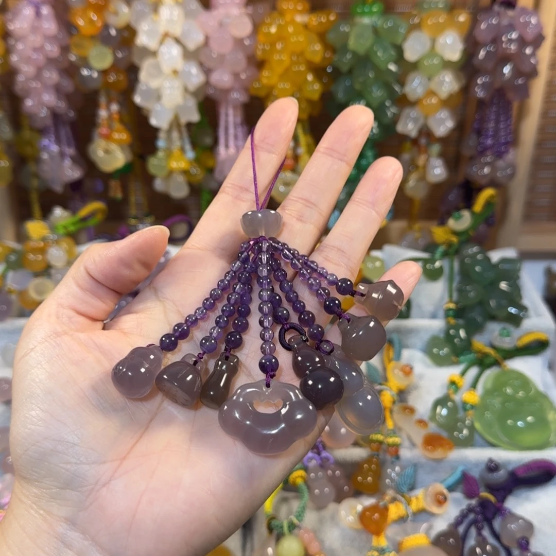 玛瑙/玉髓未镶嵌手机挂件