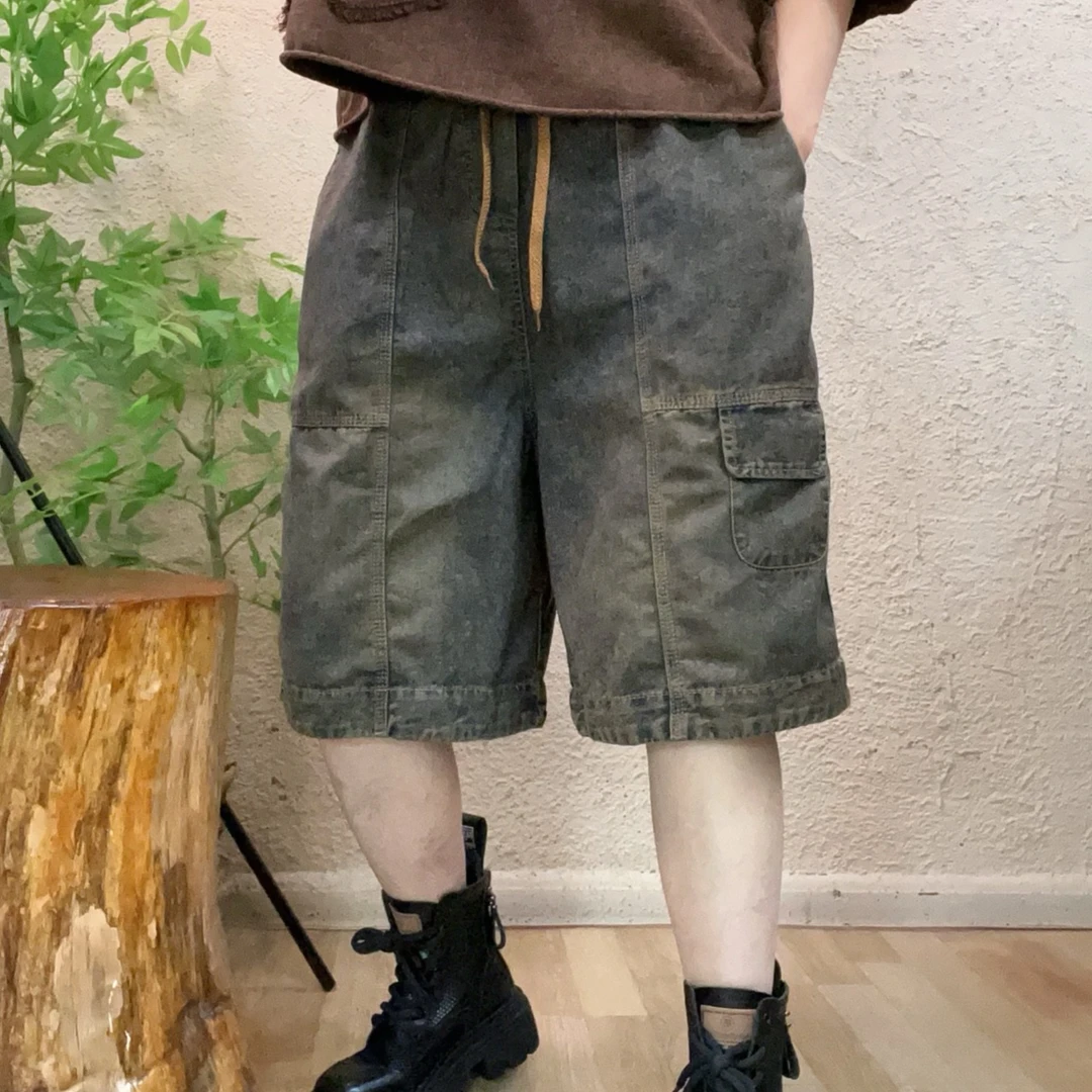 啵啵CM26016 贴小口袋百搭休闲牛仔短裤