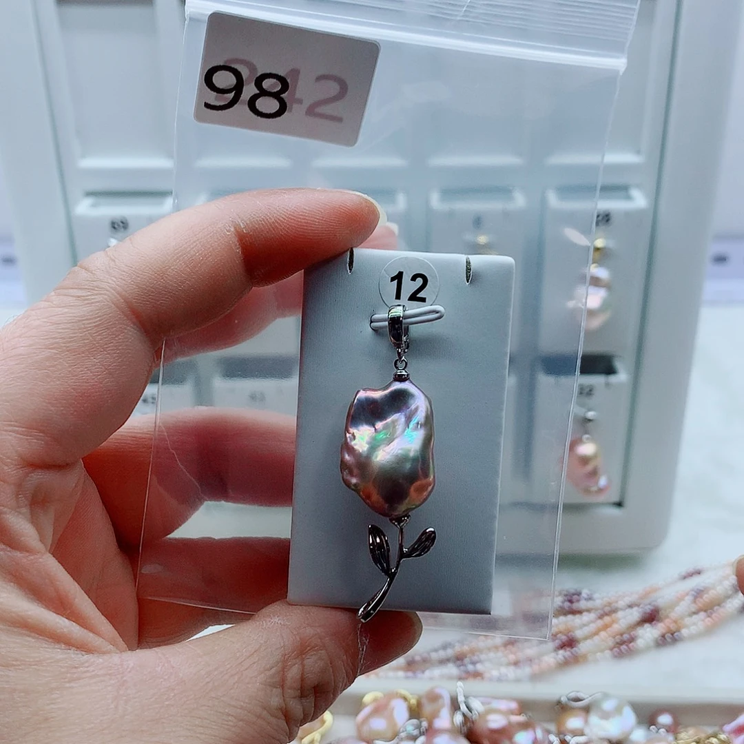 合金吊坠(不含链)淡水珍珠