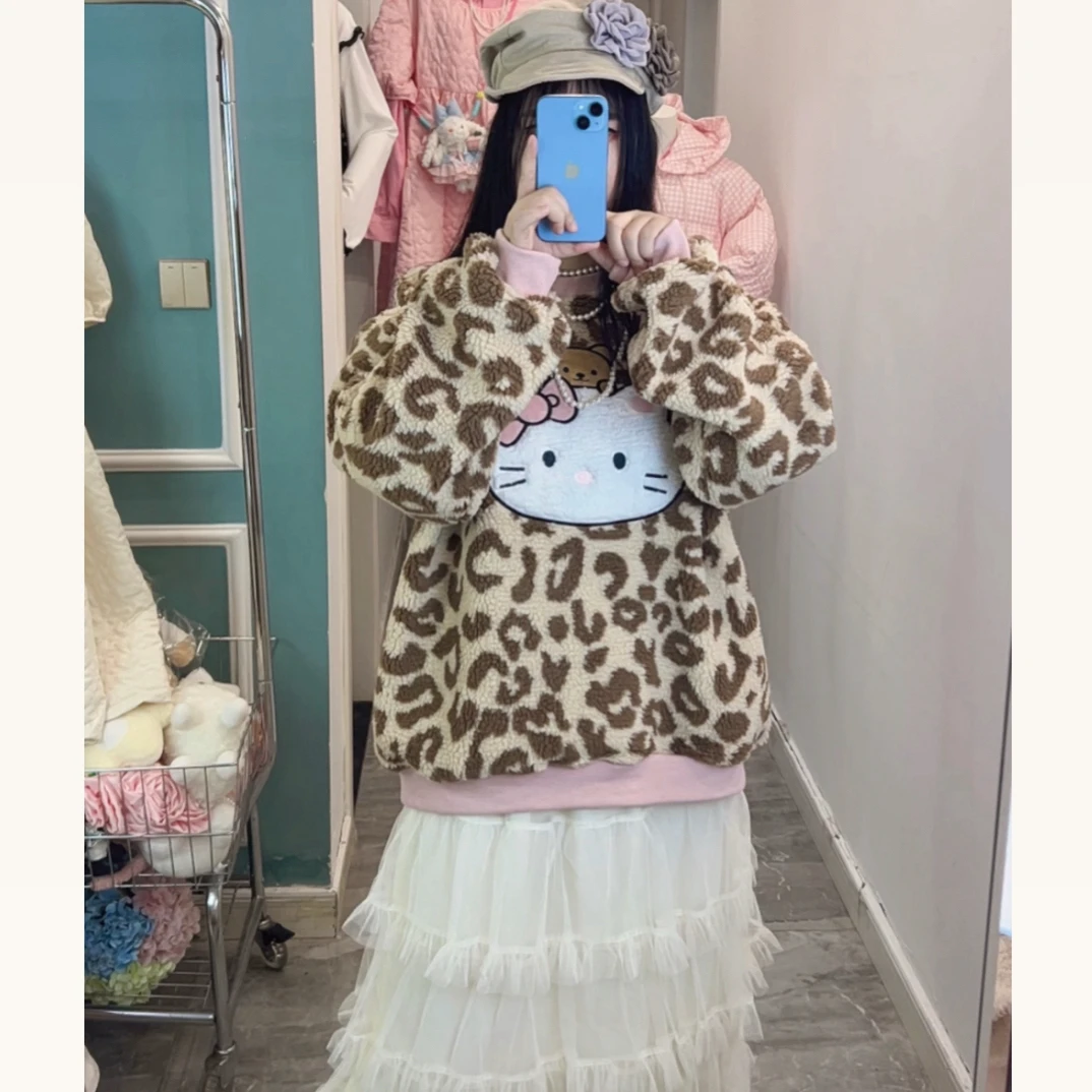 【kity豹纹】柠•实拍颗粒绒厚款卫衣