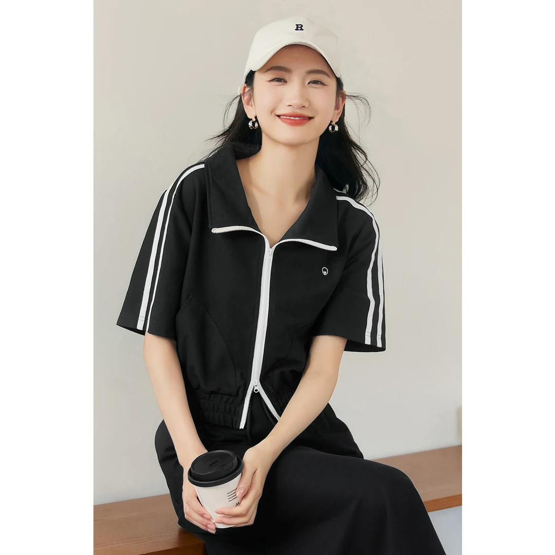 【备用链接】朗文斯汀运动风撞色减龄短外套LDYW33207106