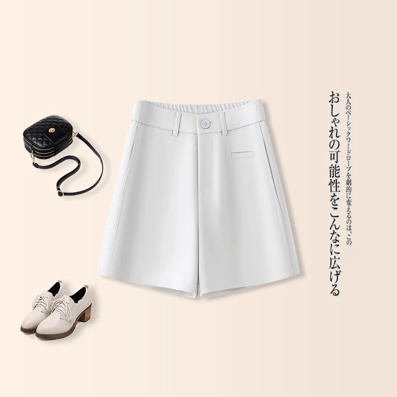 西装短裤女夏2025新款高腰显瘦百搭小个子直筒三分裤简约外穿热裤