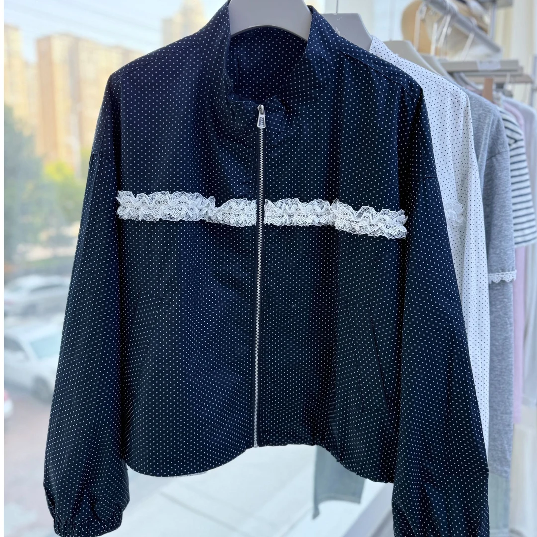 春纪韩系简约时尚轻熟风时尚套装拼接立领夏季上衣外套【春日来信】