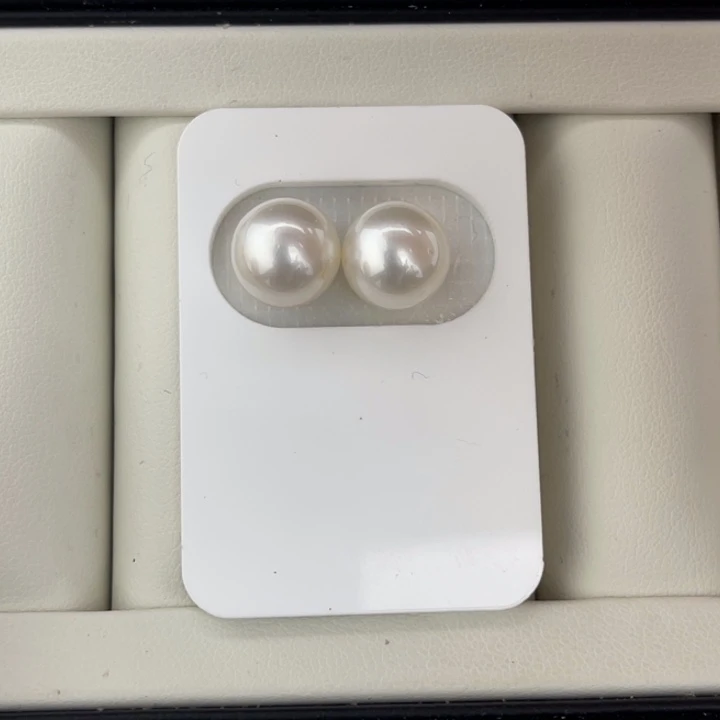 定制海水珍珠未镶嵌裸珠澳白正圆对珠