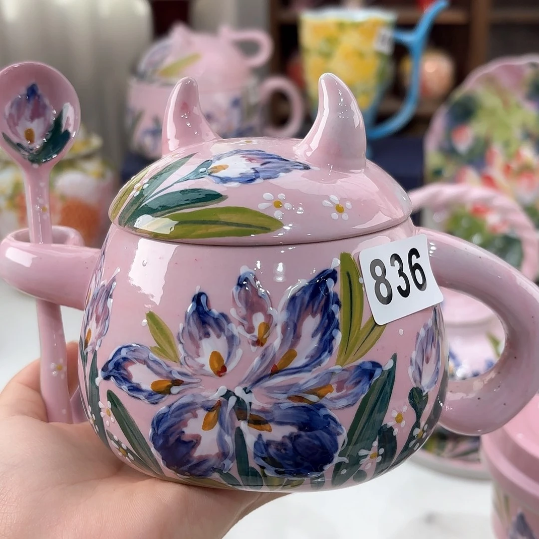 景德镇手绘高温釉下彩陶瓷茶具