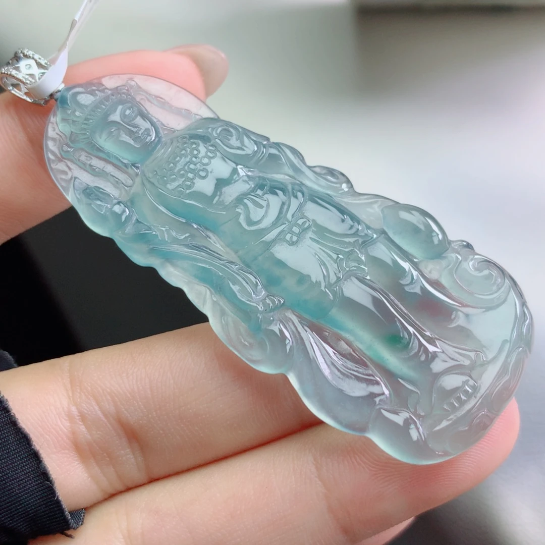 颈饰18K金镶嵌翡翠翡翠吊坠