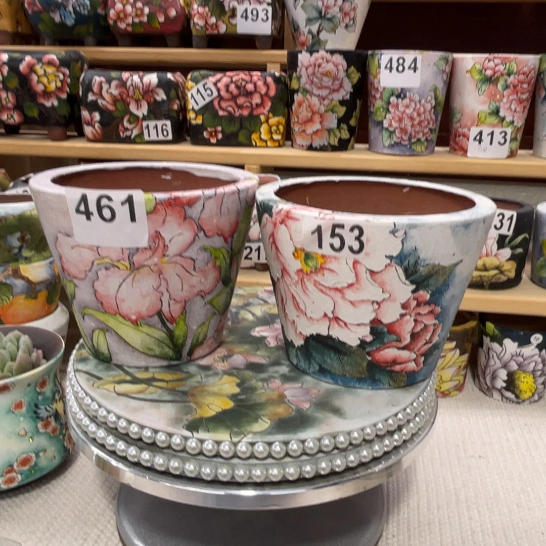 瑾***夏补差价2个手绘多肉花盆