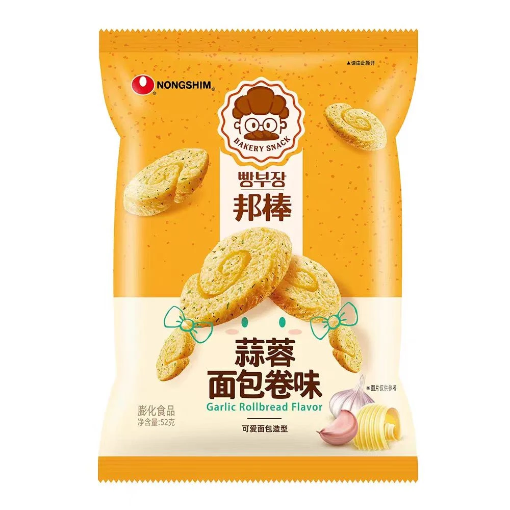 【至25年7月】农心邦棒海盐可颂或蒜蓉面包卷或海盐可颂52g*6袋