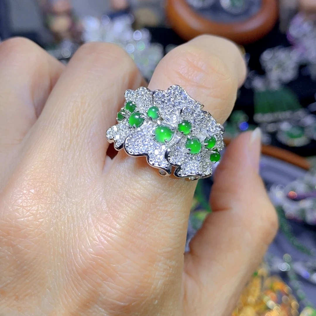 翡翠颈饰银S925镶嵌天然翡翠