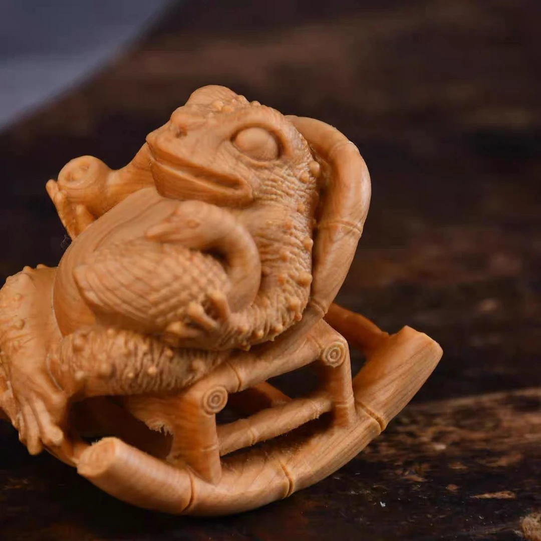 崖柏摆件摇摇椅金蝉