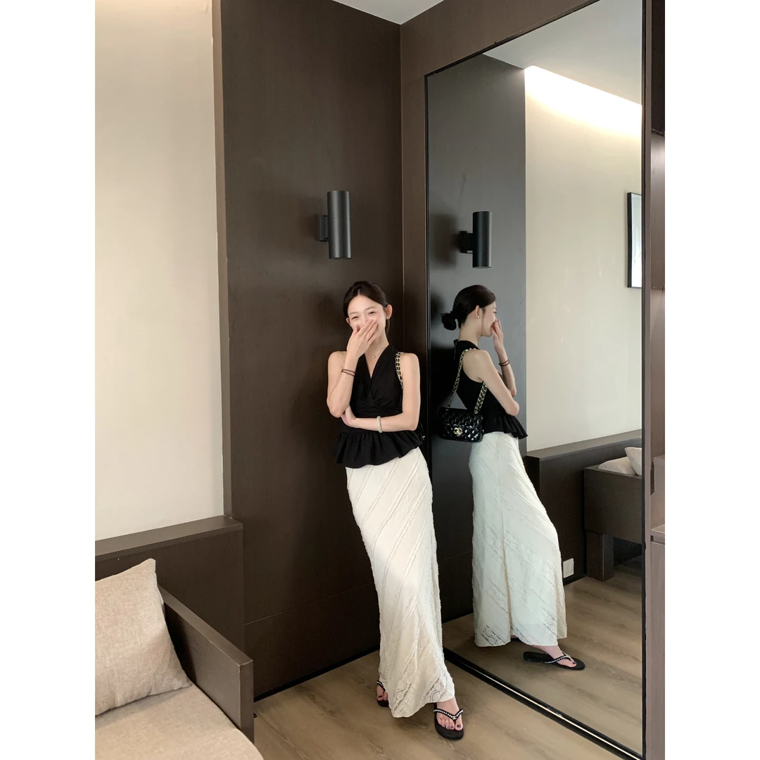 万万不熬夜【时光旅人】高级感复古提花斜纹设计半裙收腰显瘦半身裙