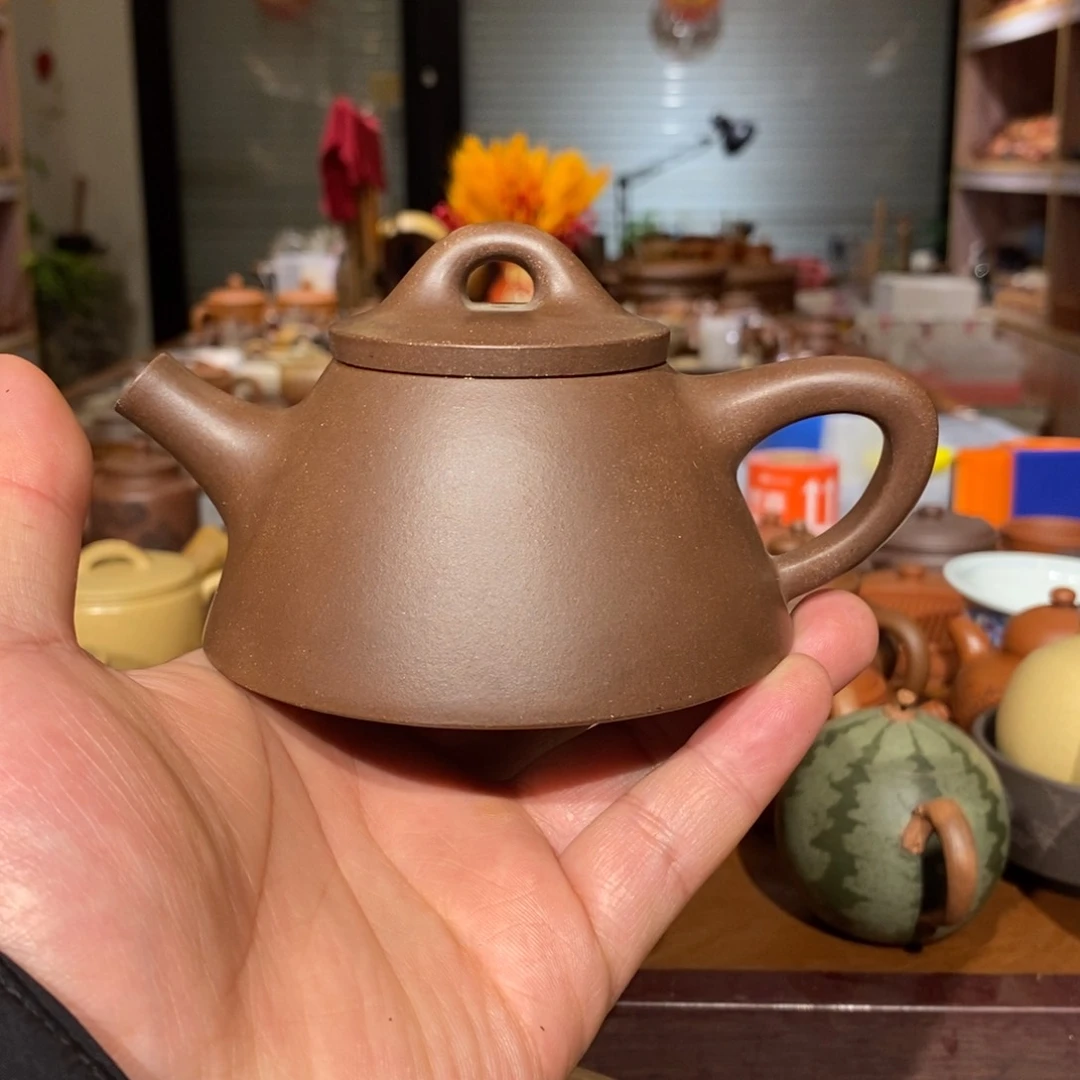 紫砂茶壶河**饿早期紫泥霸王石瓢190cc