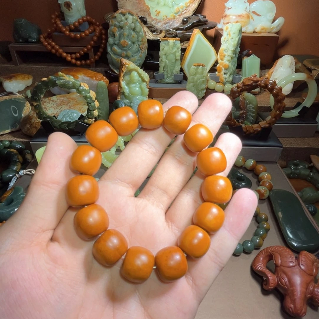 透闪石质玉手链 15 16皮未镶嵌