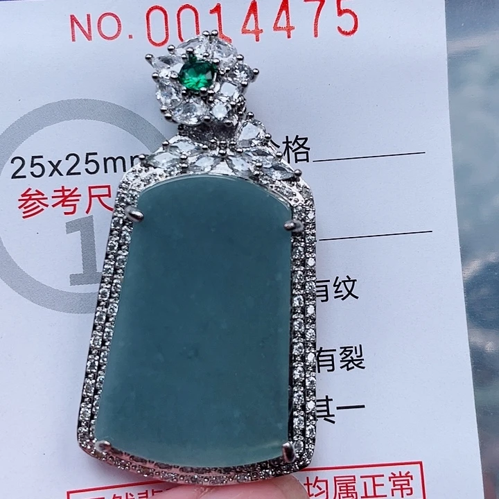 翡翠未镶嵌吊坠(赠链)
