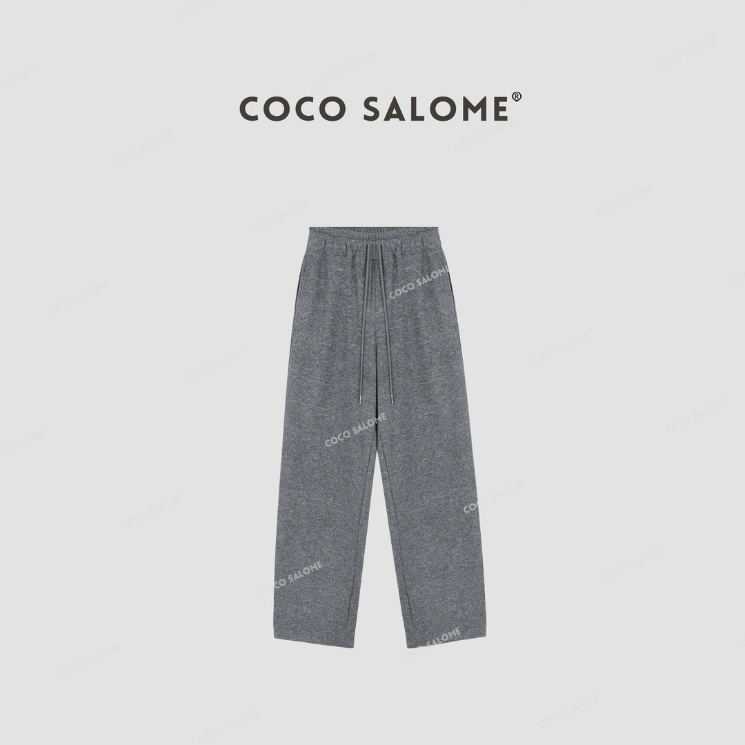 COCO SALOME⒁【云朵裤】520g重磅秋冬必备刺绣松紧腰卫裤0856