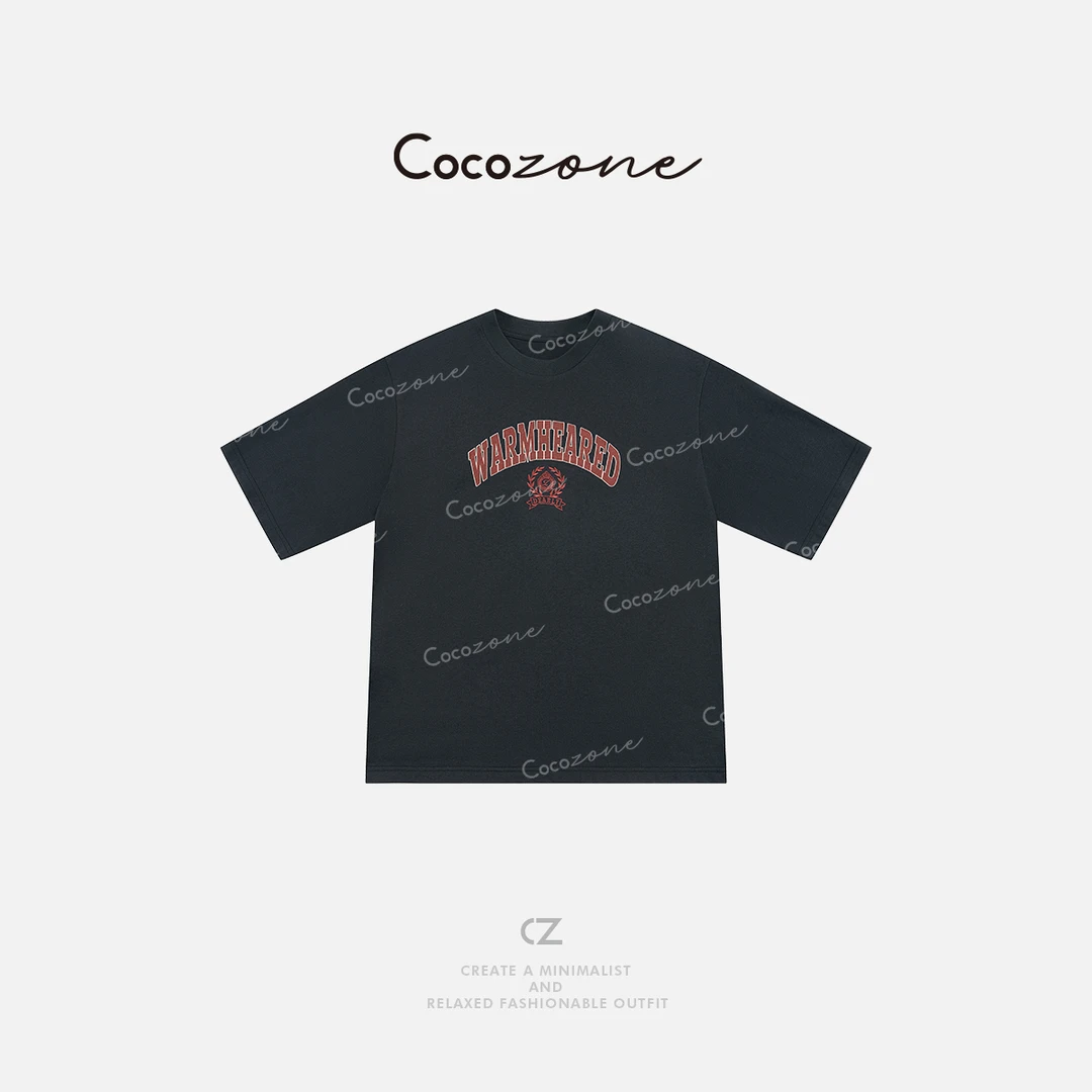 COCO ZONE 刘一一 100棉美式字母休闲圆领短袖T恤CD2A0060